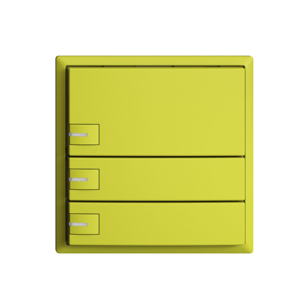 Poussoir ENC KNX 3× EDIZIOdue lemon RGB avec LED