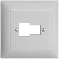 Frontset EDIZIOdue hellgrau 88×88mm 1×TT 1×RJ45