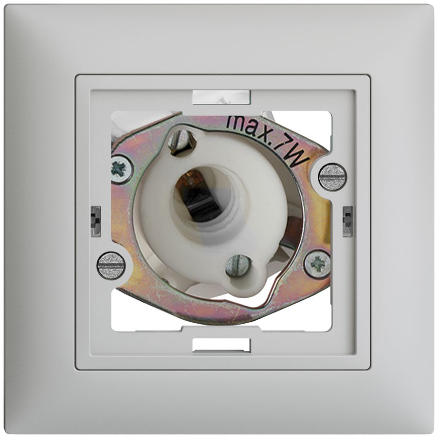 UP-Signallampe EDIZIOdue hellgrau 7W ohne flache Kalotte