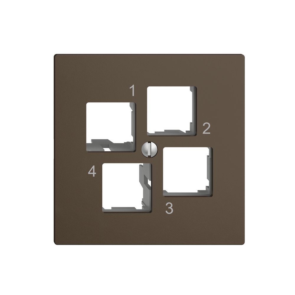 Kit de montage EDIZIOdue EASYNET S-One, pour 4×RJ45, sortie droite, coffee