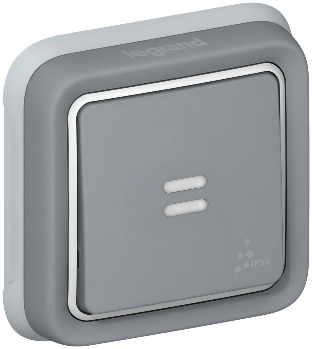 Contact à bascule lum.ENC PLEXO gris NO+NF orientation