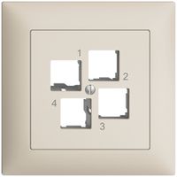 Kit de montage ENC Edue FMI EASYNET S-One, pour 4×RJ45, sortie droite, crema