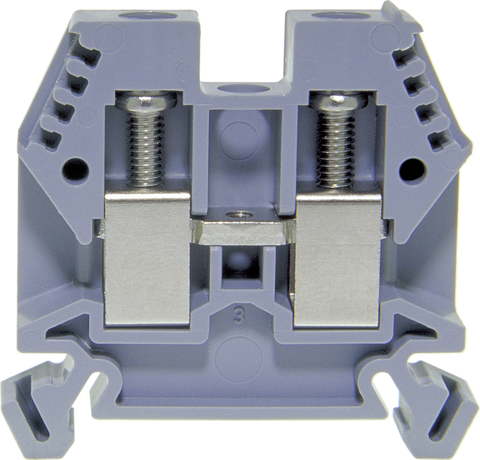 Borne de passage joignable Woertz Ex 4…10mm² 57A 1000V vis 2×1 rail DIN 35mm gr