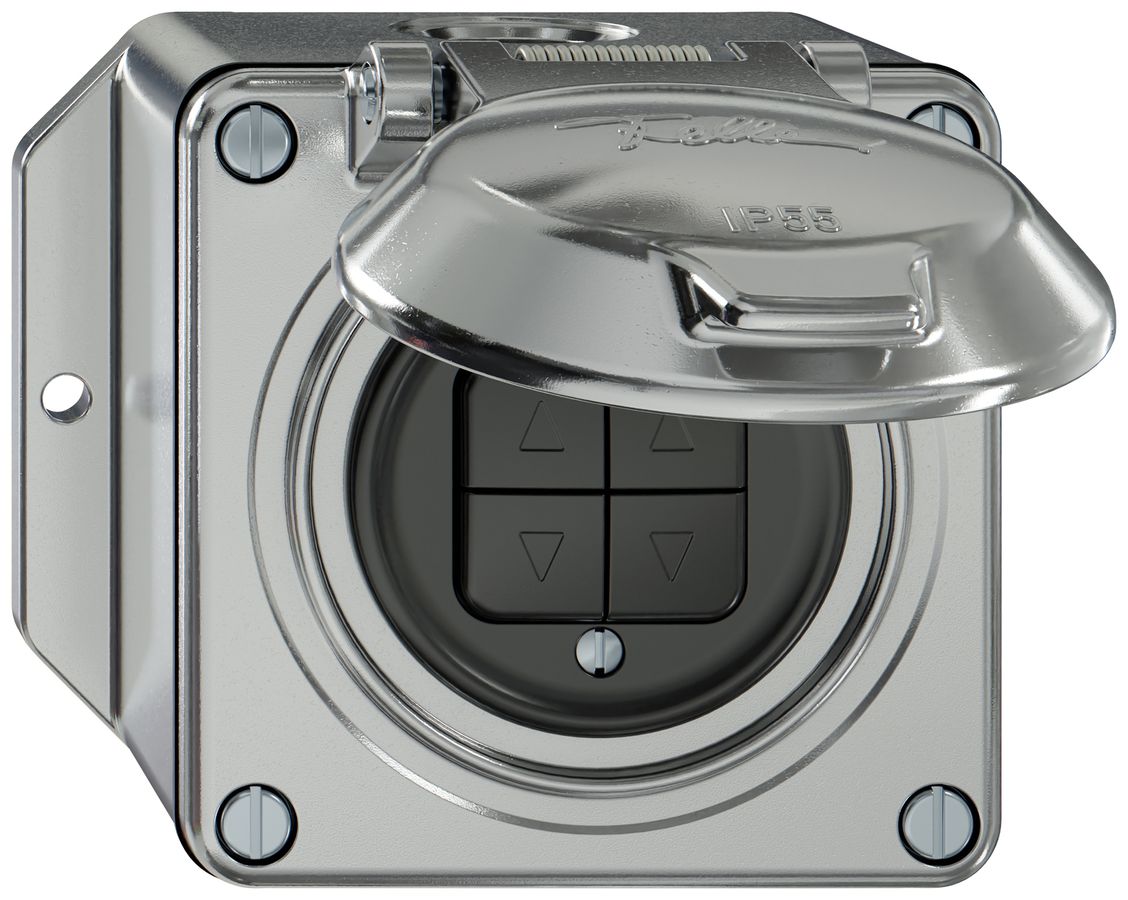 AP-Storentaster ELEMENT 1P 4 Tasten mit Deckel aluminium