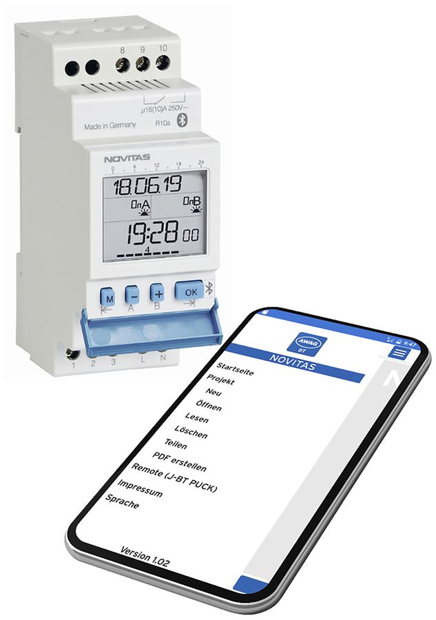 Timer settimanale AMD NOVITAS SC-M11.35 BT, 230V 1 canale