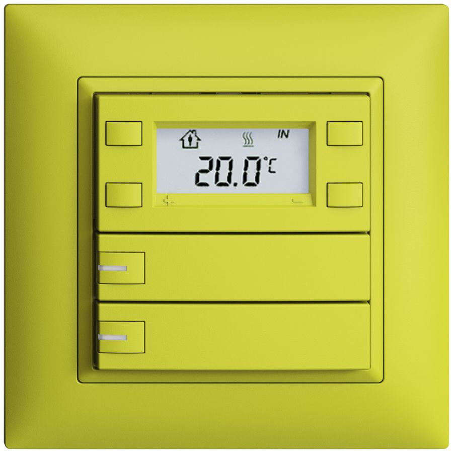 Poussoir RTH ENC KNX 2× EDIZIOdue FMI lemon, avec LED RGB