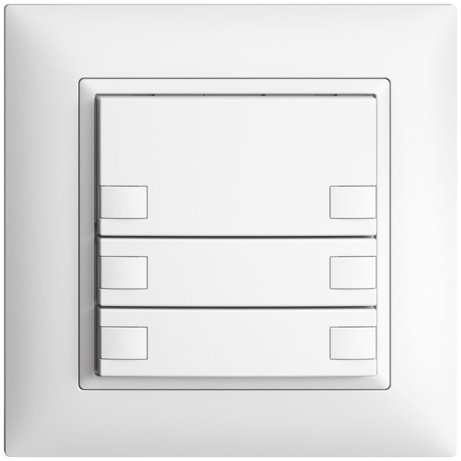 Poussoir ENC KNX 6× EDIZIOdue blanc RGB sans LED