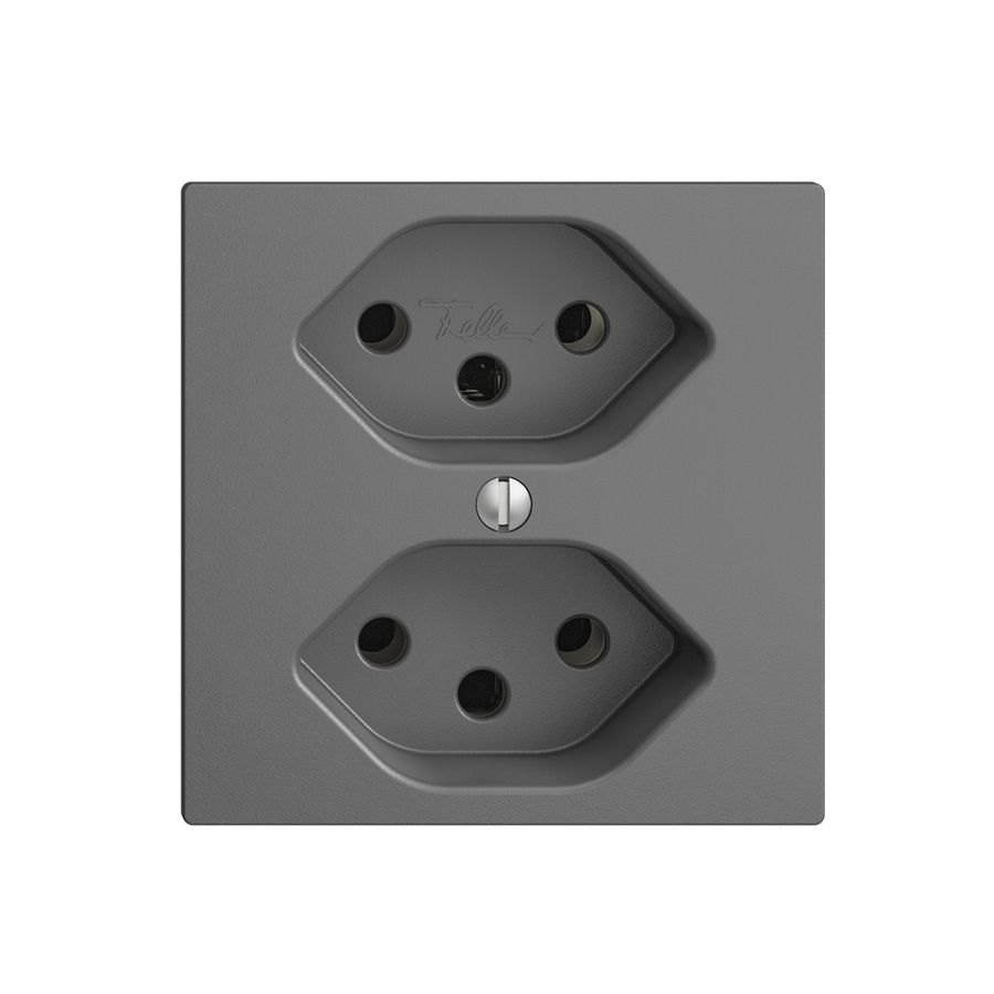 UP-Steckdose EDIZIOdue 2×T13 dunkelgrau