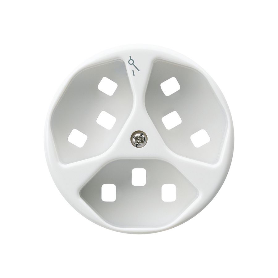 Frontscheibe zu Steckdose Hager basico 3×Typ 23 1×S H weiss