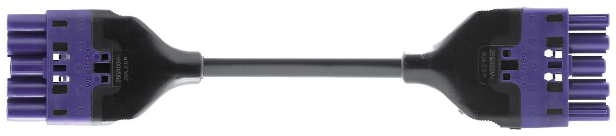 Verbindungsleitung Woertz 49345/C1 5×1.5mm² 400V 16A 1m vi Buchse-Stecker Cca