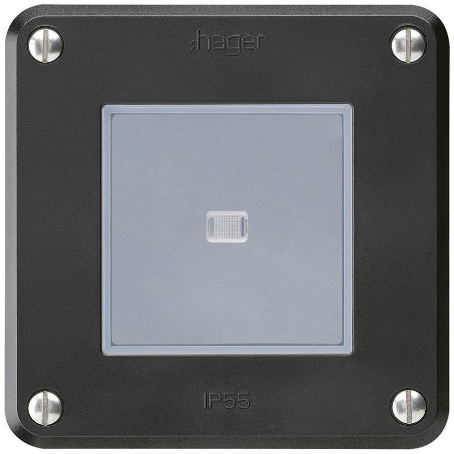Interruttore INC robusto IP55 schema 6 illuminato nero per combinazione