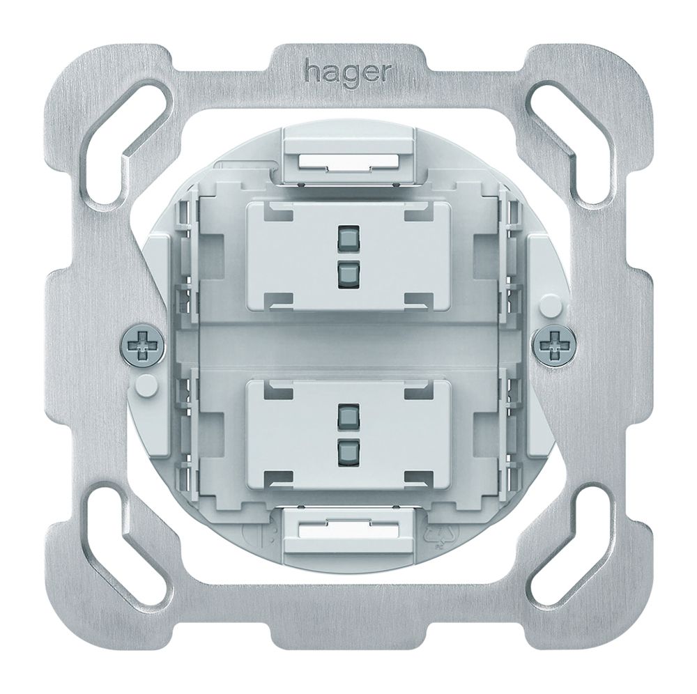 Poussoir stores ENC origin 1P 2×touches 77×77mm blanc