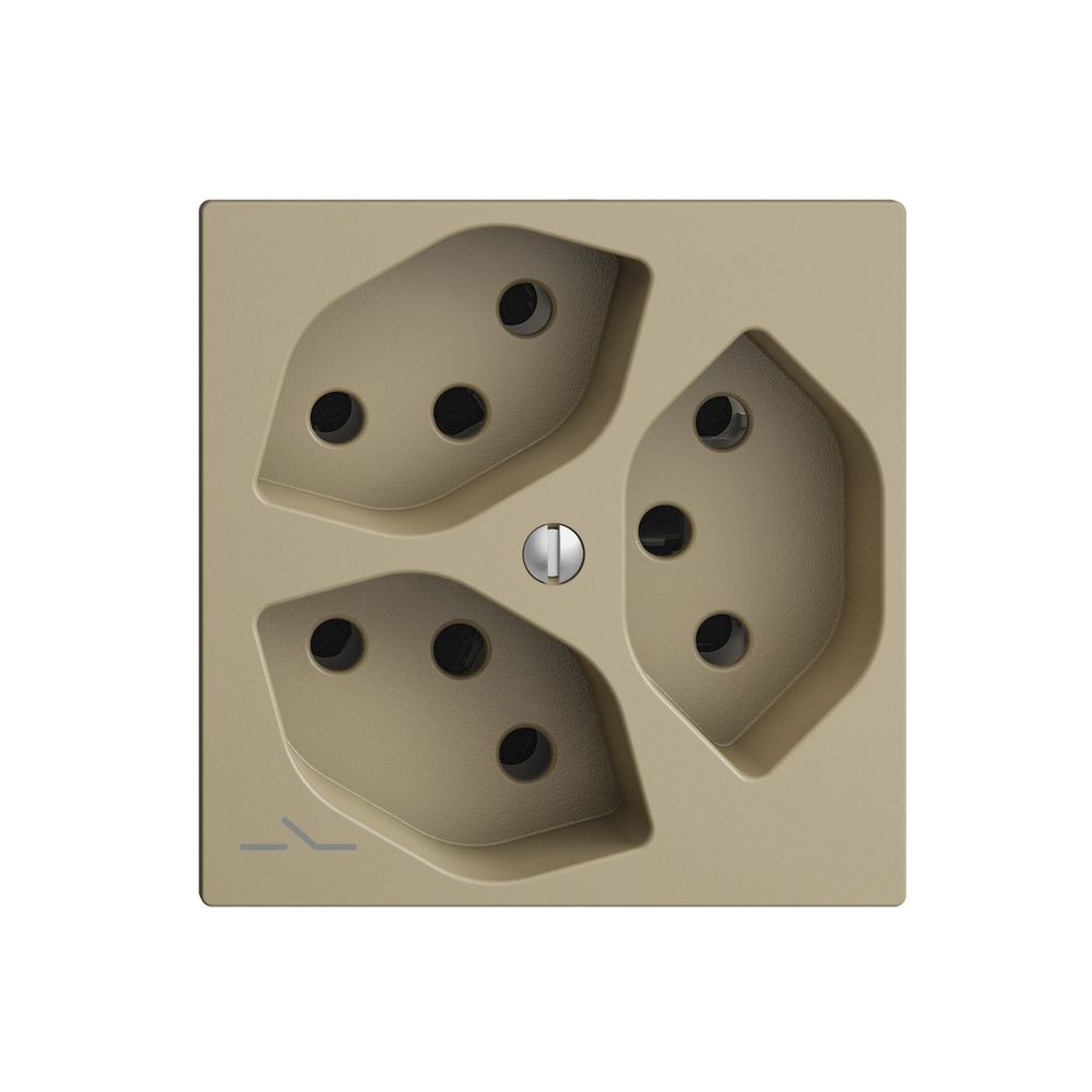 UP-Steckdose EDIZIOdue 3×T13 1×S sand mit Shutter