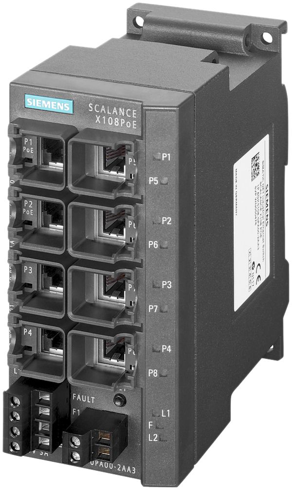 Switch IE Siemens SCALANCE X108PoE 8×RJ45 10/100Mbit/s unmanaged