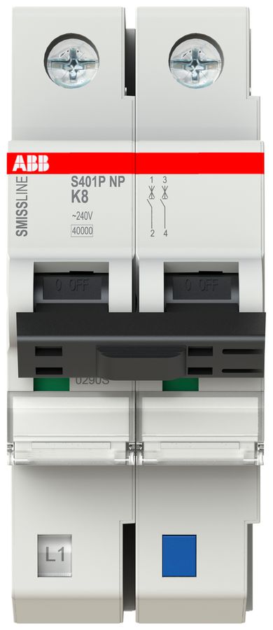 Leitungsschutzschalter SMISSLINE TP, 1LN, K, 8A, 40kA