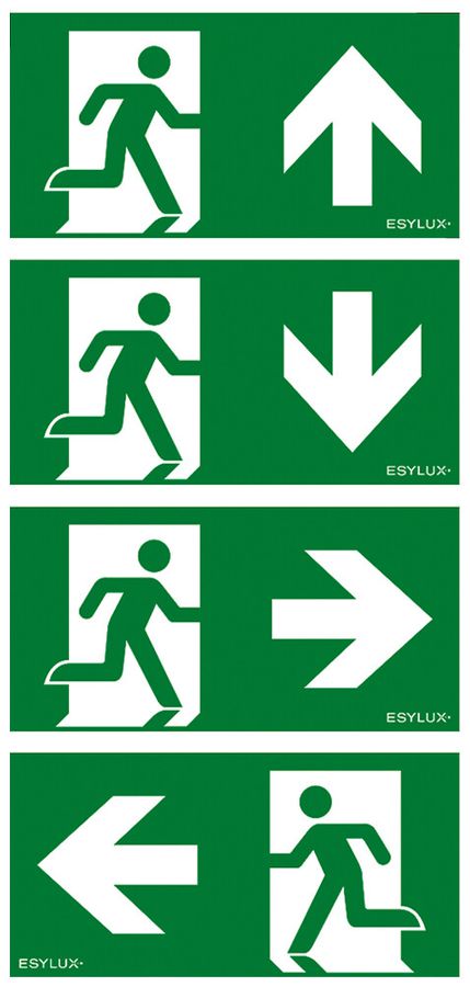 Piktogramm-Satz ESYLUX SLB 21m Pfeil R/L/U/O 230×120mm