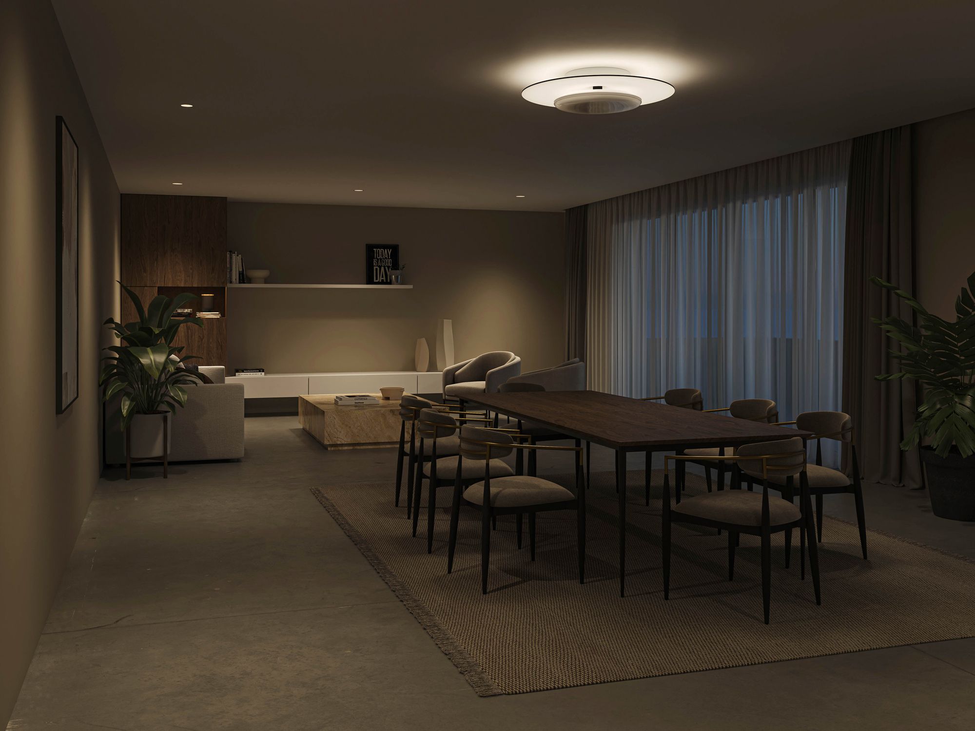 LED-Deckenleuchte Philips Garnet 40W 4200lm 2700K Ø500mm schwarz