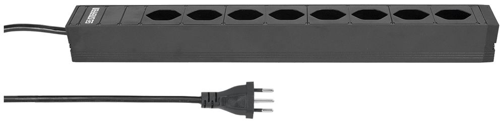Presa multipla Steffen ALU MODULAR 8×T23 3m nero