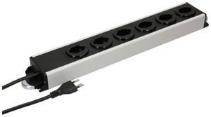 Steckdosenleiste MH POWER LINE 10A 6×T13 1.5m grau-schwarz 2×Magnet