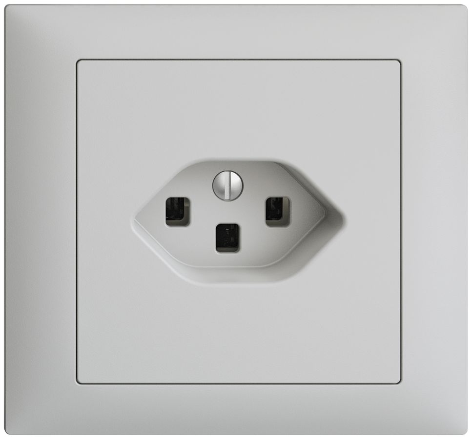 EB-Steckdose EDIZIOdue T23 16A hellgrau, mit Steckklemmen