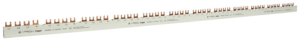 Kammschiene Hager 4P 3L Gabel 16mm² 80A 1035×12mm weiss