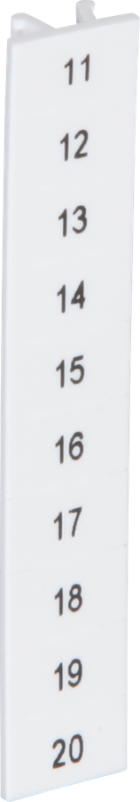 Zackband ZB 11…20 weiss quer bedruckt mit 10 Schildchen 6mm