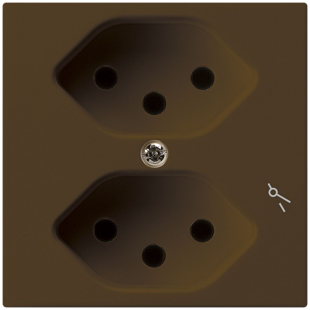 Steckdose kallysto 2×T13/1 braun mit Kinderschutz