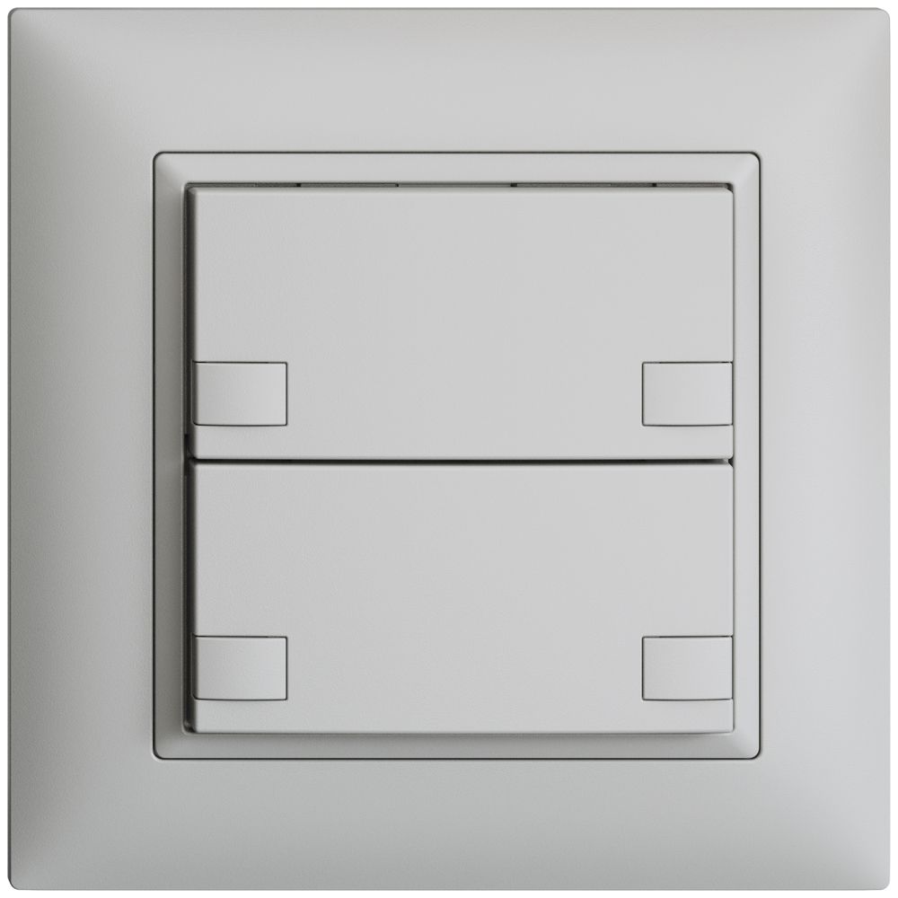 UP-Universaltaster 2×2T Steckklemme EDIZIOdue hellgrau, ohne LED