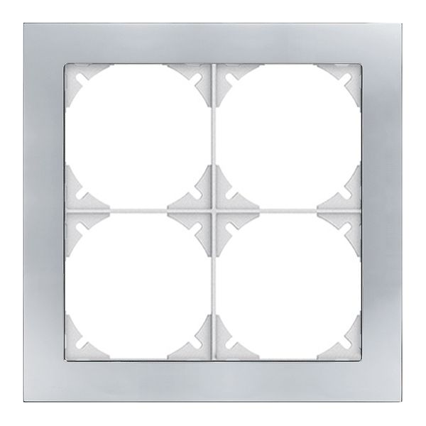 Abdeckrahmen EDIZIOdue prestige 2×2 chromstahl poliert