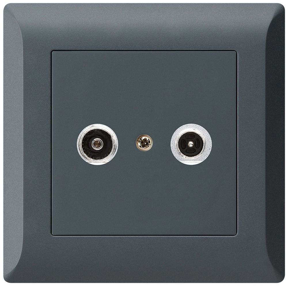 UP-Antennendose kallysto.line R/TV 19dB 2GHz anthrazit