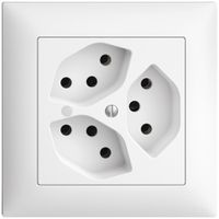 UP-Steckdose EDIZIOdue 3×T13 weiss mit LED grün