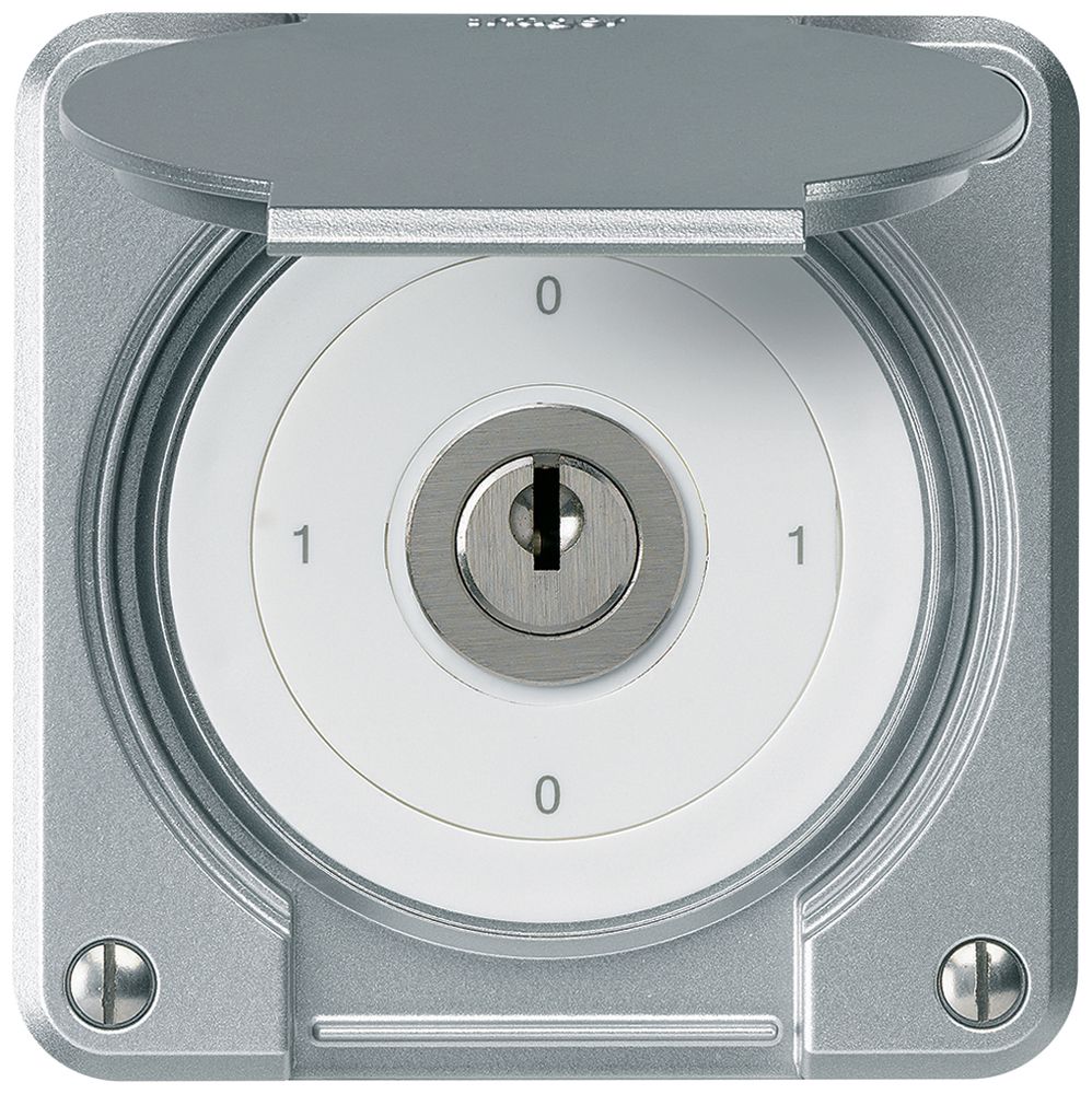 Interruttore a chiave INC robusto IP55 con copertura S0/3P alluminio p.combi