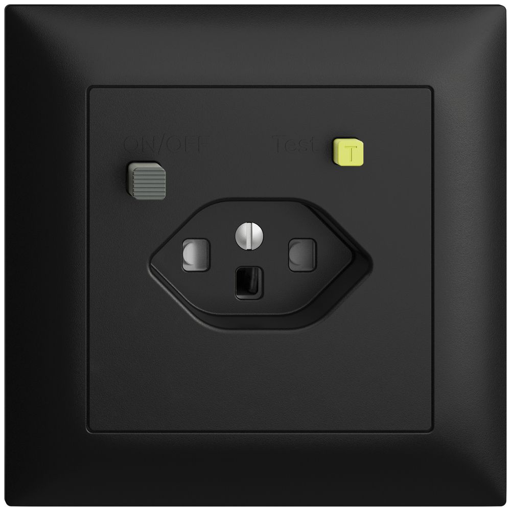 UP-Steckdose EDIZIOdue T23 FI 30mA FMI, shutter, schwarz