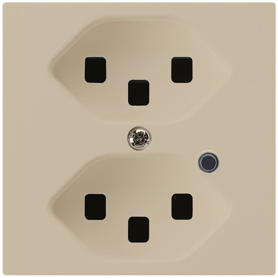 Steckdose Hager kallysto 2×T23 beleuchtet A beige
