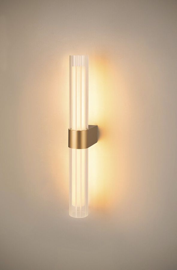 Applique LED SLV LYGANT double 11W 800lm 3000K IP44 587×75mm ottone