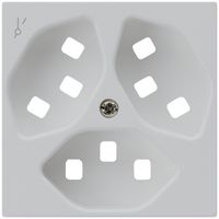 Frontplatte zu Steckdose Hager kallysto 3×T23 1×S H lichtgrau