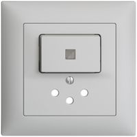 UP-Frontset EDIZIOdue T12 88×88mm hellgrau mit Linse, mit Kinderschutz