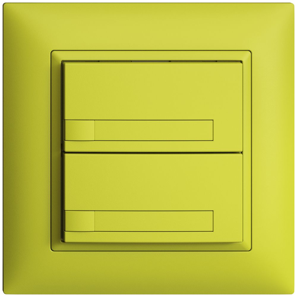 Poussoir ENC KNX 2× EDIZIOdue lemon RGB sans LED avec insert papier
