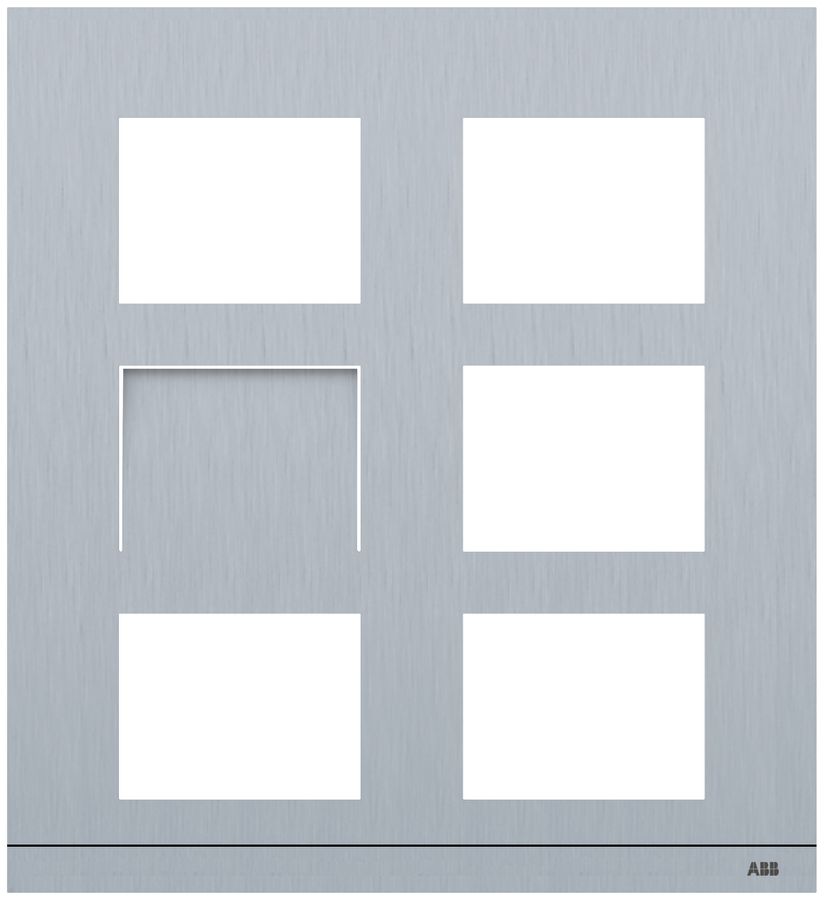 Abdeckrahmen Video ABB-Welcome, für 2/3 (6 Module), Al gebürstet