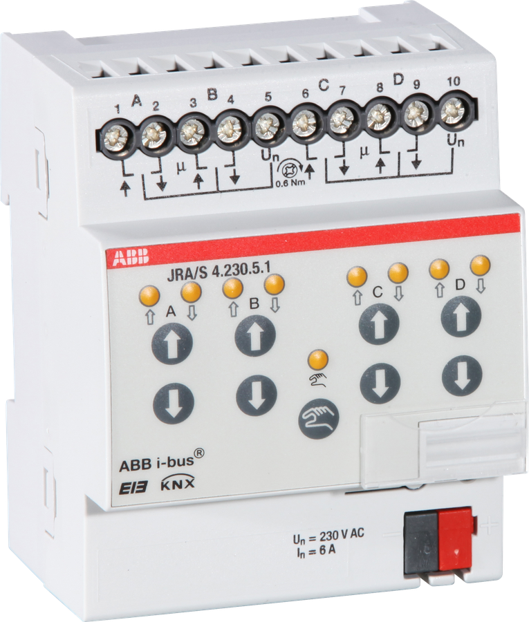 Actionneur de jalousie KNX AMD 4-fois 6A 230VAC, manuel