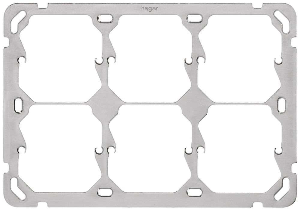 Befestigungsplatte Hager 2×3 horizontal 197×137mm