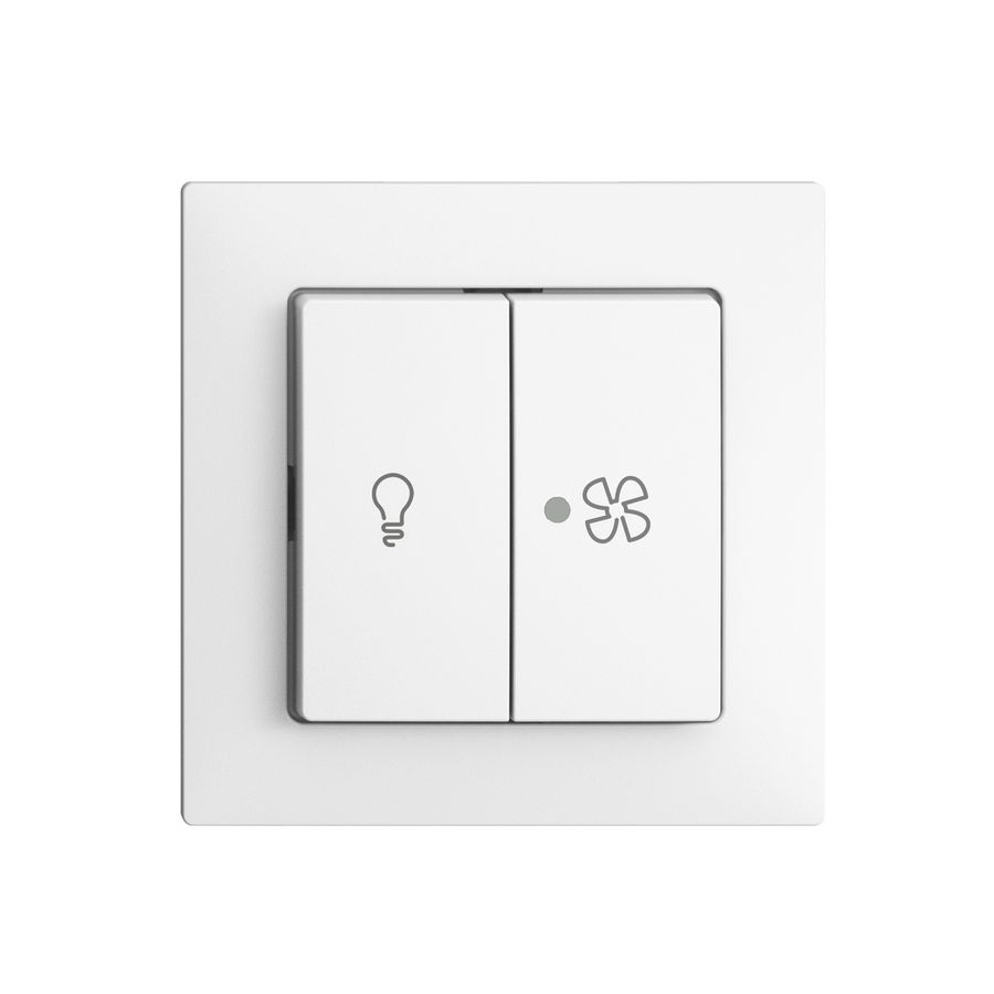 Kit frontal EDIZIOdue blanc 60×60mm bouton double