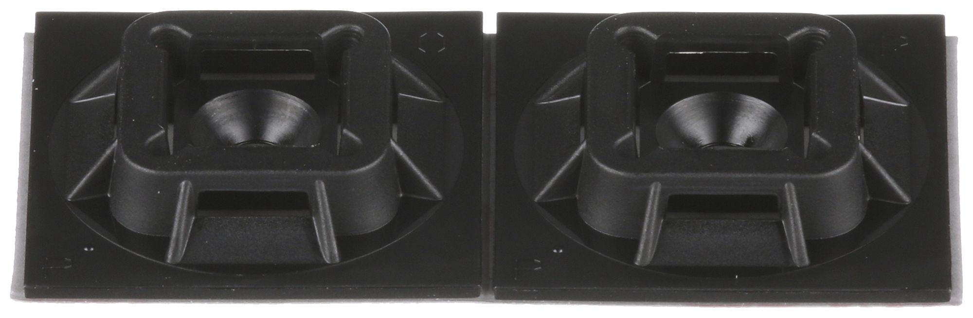 Base adhésive pour collier 25.4×25.4mm résistant UV+chaleur, adhésif VHB, noir