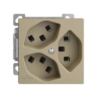 AP-Steckdose 3×T23 Feller EDIZIOdue FXCO54, 1×getrennt, Steckklemmen, sand