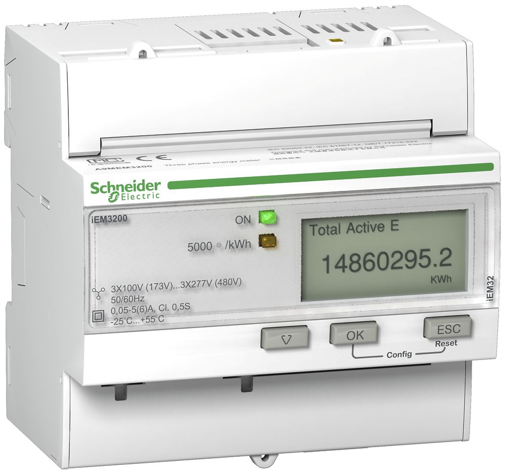 Compteur d'énergie AMD Schneider Electric iEM3200 3P+N transformateur de courant