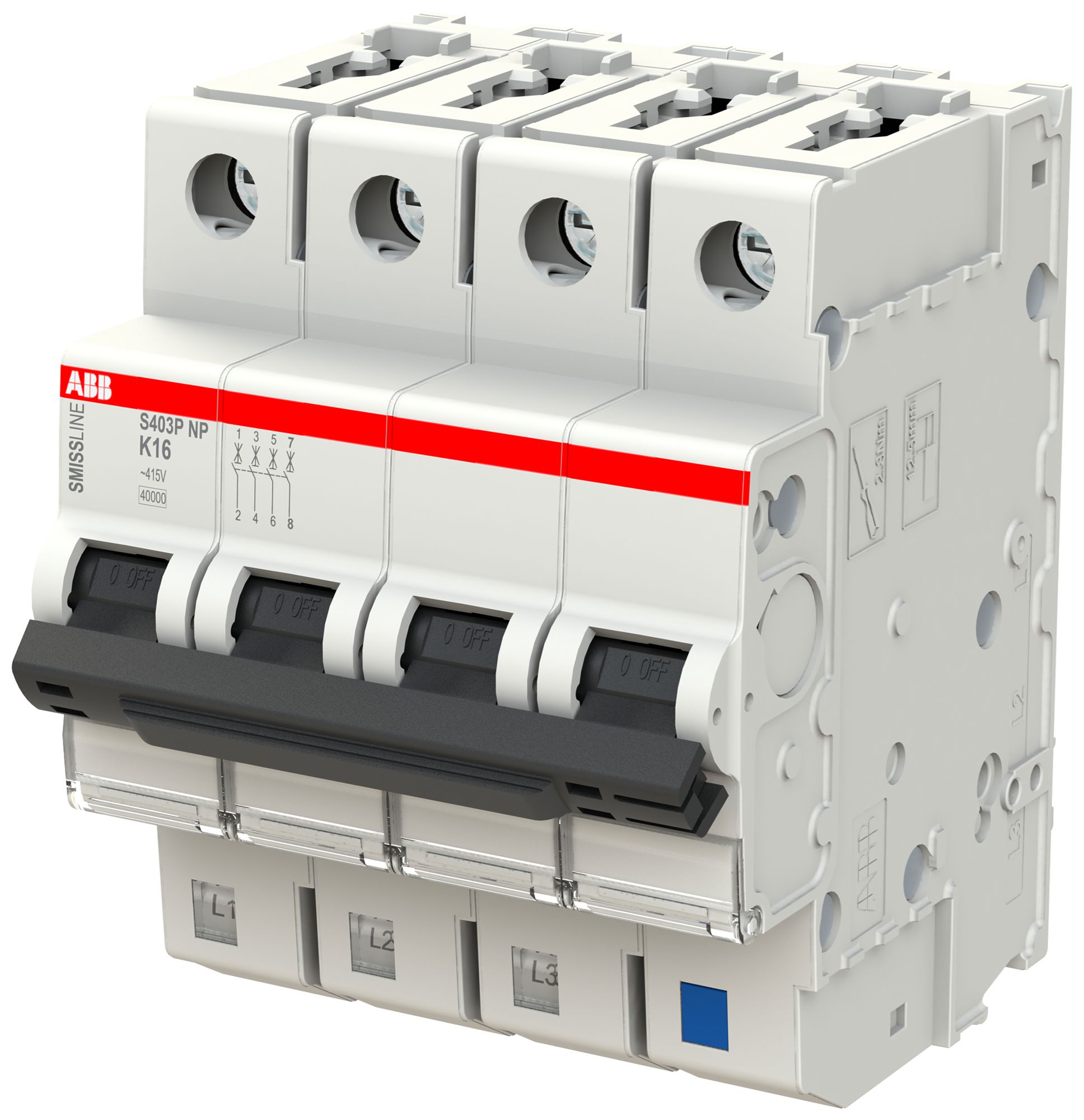 Disgiuntore SMISSLINE TP, 3LN, K, 16A, 40kA