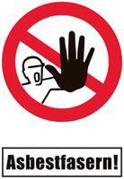 Warnschild Cimco ASBEST Zutritt verboten 495×660mm rot/weiss