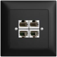 Presa di raccordo INC 4×RJ45/s 4P sep. EDIZIOdue nero ITplus