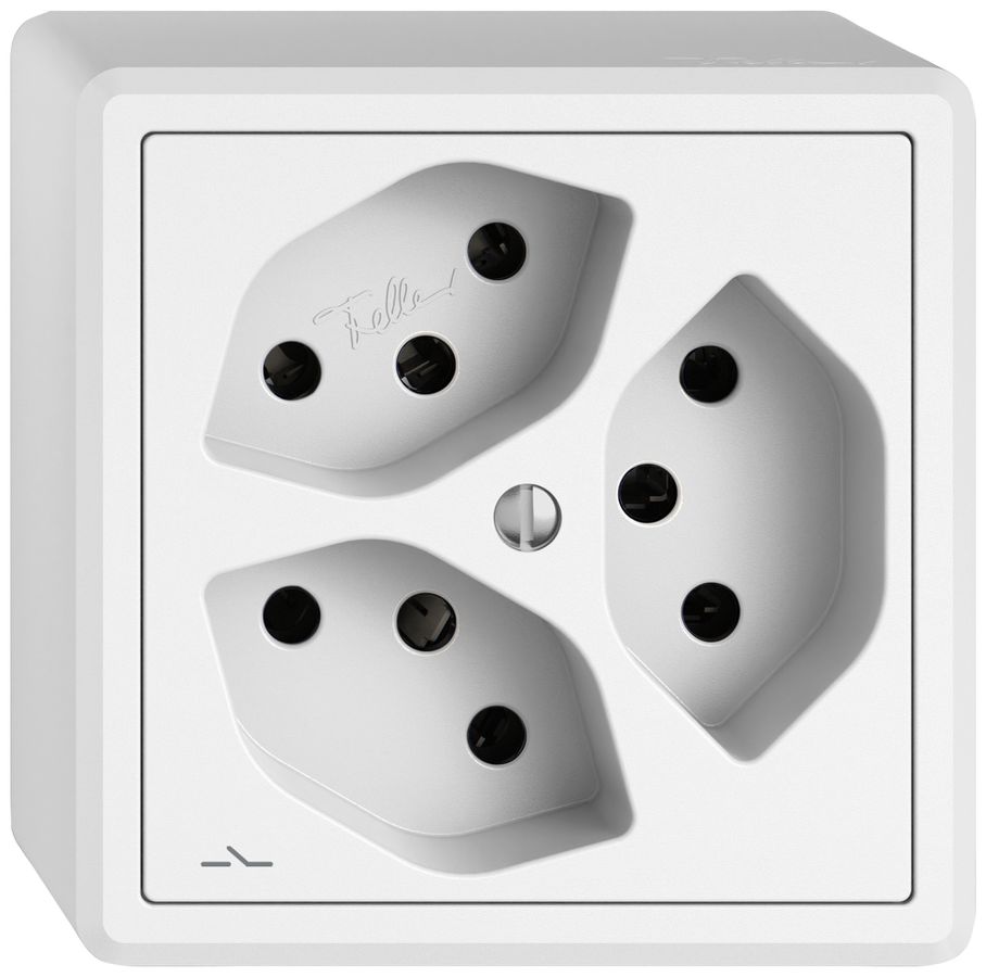 AP-Steckdose EDIZIO.liv SNAPFIX® 3×T13 1×S ws