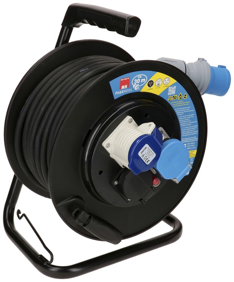 Kabelrolle MH maxCAMP 1×T23 1×Schuko 1×CEE16  5×1.5mm² 30m